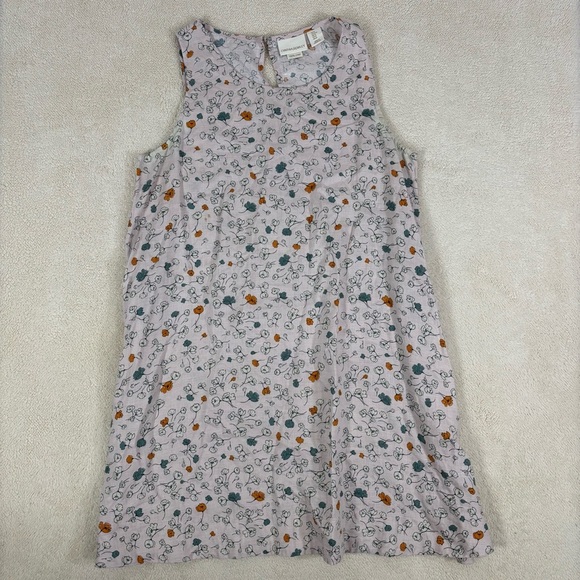 Cynthia Rowley 100% Linen Mini Sleeveless Shift Floral Dress Sz Med Pastel Pink - Picture 1 of 8